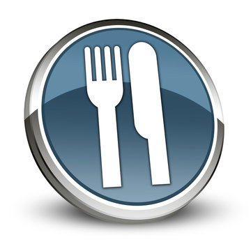 Dark Blue 3D Style Icon "Eatery / Restaurant"