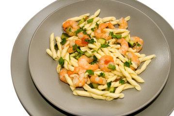 trofie con gamberi e zucchine