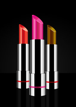 Different colored lipstick - vector illustration