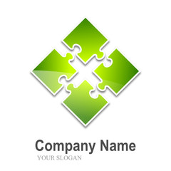 logo puzzle (4 pieces split green)