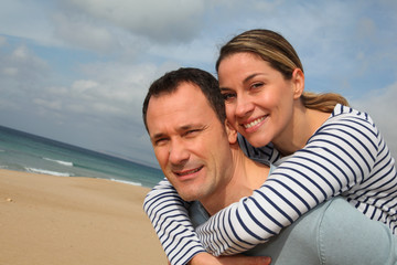 Happy couple at the beach