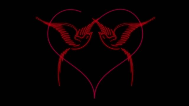 Taubenpaar - Herz - Animation