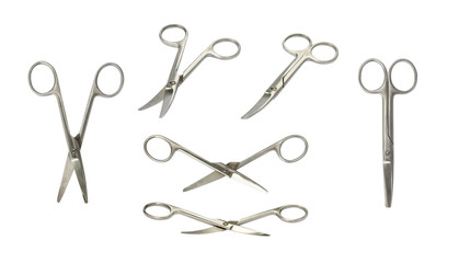 collage scissors isolate on a white background