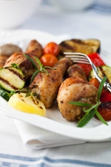 Chicken with grilled vegetables
