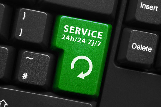 Touche "SERVICE 24h/24 7j/7" (7 jours sur 7 - 24 heures sur 24)