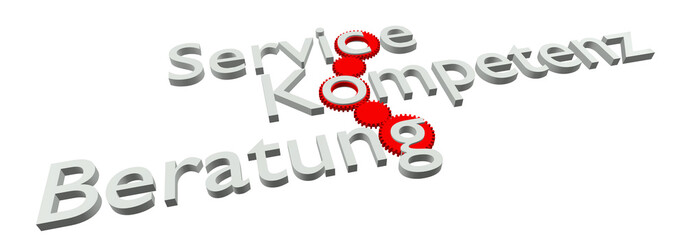 Service - Kompetenz - Beratung (Bild, Weiß)