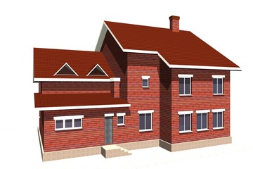 three-dimensional house on a white background