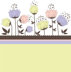 Background with flowers. Vector illustration
