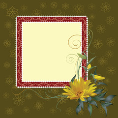 Square frame with flower