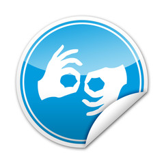 Pegatina lengua signos con reborde