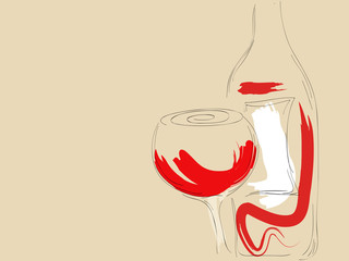 Image of Abstract wine bottle printed on Printed Glass Splashbacks