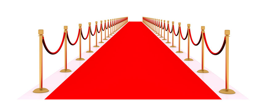 red carpet with gold stanchions