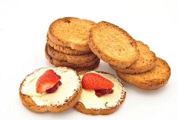 Tostadas con mantequilla y mermelada