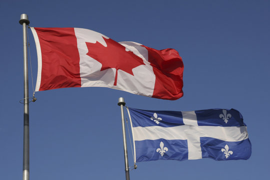 Canadian And Quebec Flags