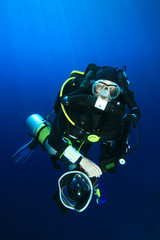 Scuba Diver with Rebreather