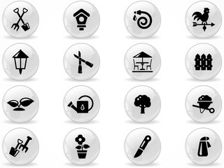 Web buttons, Gardening symbol