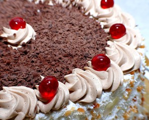 Birthday cake with cherry