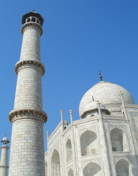 Perspective Details of the Taj Mahal mausoleum in Agra India