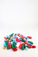 medical capsules isolated on white background