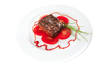 roast meat served on plate