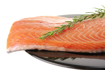 big salmon chunk with rosemary