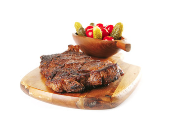 beef steak on wood
