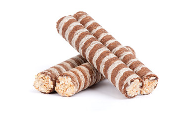 Striped wafer rolls