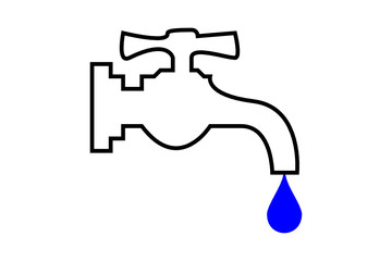 grifo con gota de agua