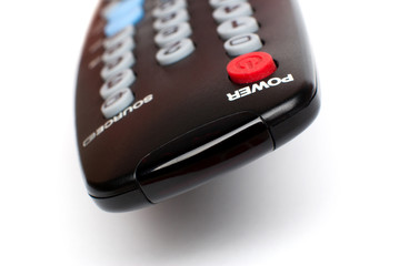 black remote control on white background