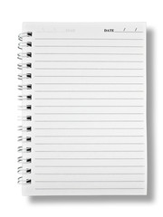 Notebook Paper on White Background