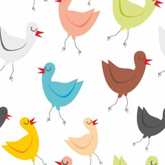 seamless pattern isolated funny birds