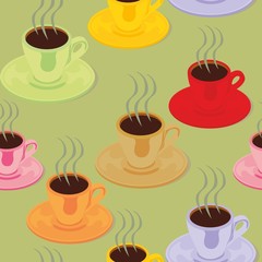 seamless pattern isolated espresso cups