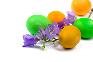 Obraz na płótnie Canvas Easter eggs and bluebells