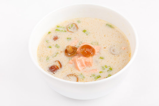 Soup made from Coco Milk and Mushrooms