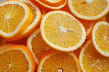 Tableaux ronds sur aluminium brossé Tranches de fruits tranches d& 39 orange