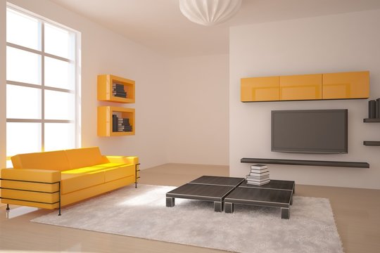 orange modern room