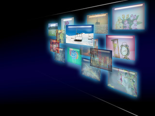 Abstract concept with collage of photos