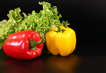 Red and yellow peppers