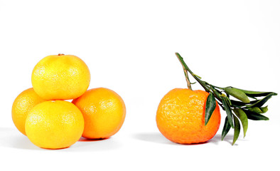 Tangerine isolated on white