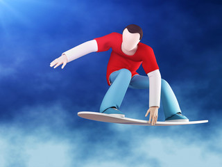 Snowboarder 3D grab - 29712899