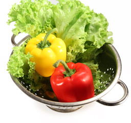 Red and yellow peppers