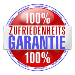 100% zufriedenheit zufriedenheitsgarantie button siegel