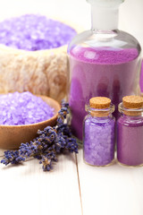 Fototapeta na wymiar Spa and wellness minerals - lavender