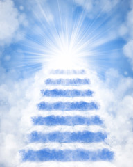 Stairs in sky to heaven