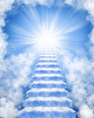 Stairs in sky to heaven