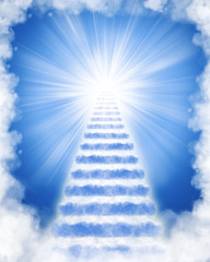 Stairs in sky to heaven
