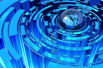 Global blue abstraction