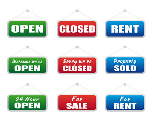 Collection of signboards