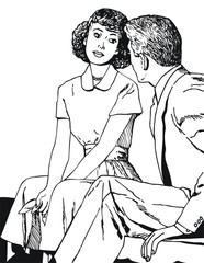 ilustracion con una pareja de enamorados