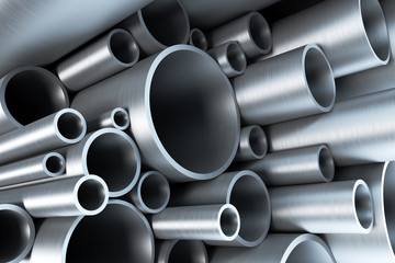 stack of steel tubing